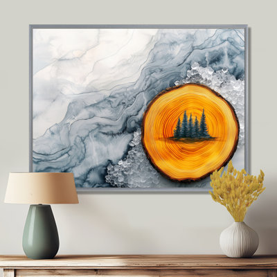 Dar Amber or du soleil rivière de cristal II - forêt grand art mural
