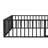 Diocles Metal Floor Bed Frame with Fence & Door-887592374-887592369