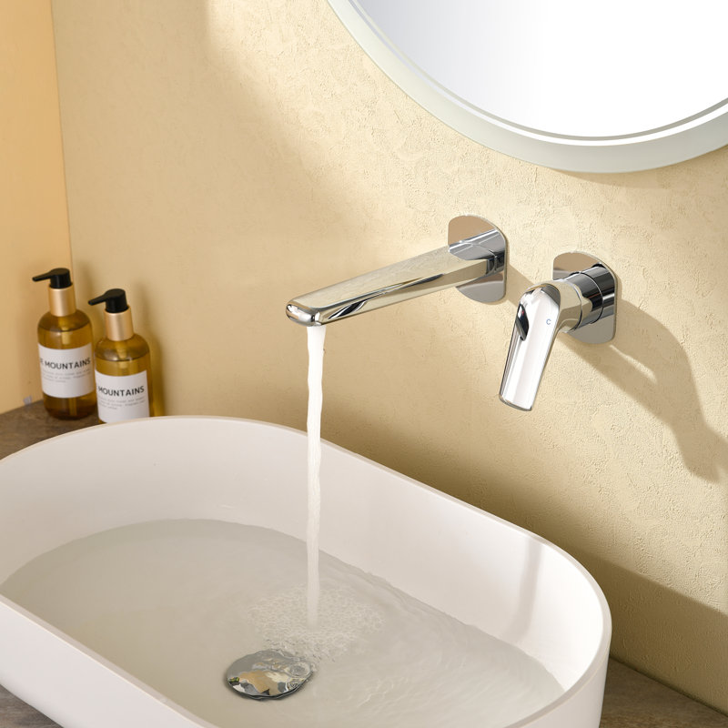 Waterfall Wall Mount Tub Faucet Bathroom Bathtub Faucet Sink Faucet Single Handle Tub Filler Rough-in Valve Included, Chrome