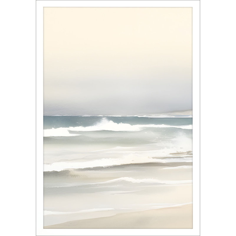 «Ocean Breeze», art mural blanc encadré