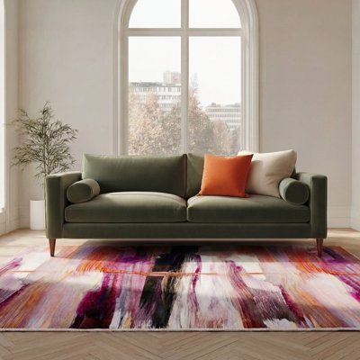 Destane Abstract Cotton Machine Tufted Area Rug