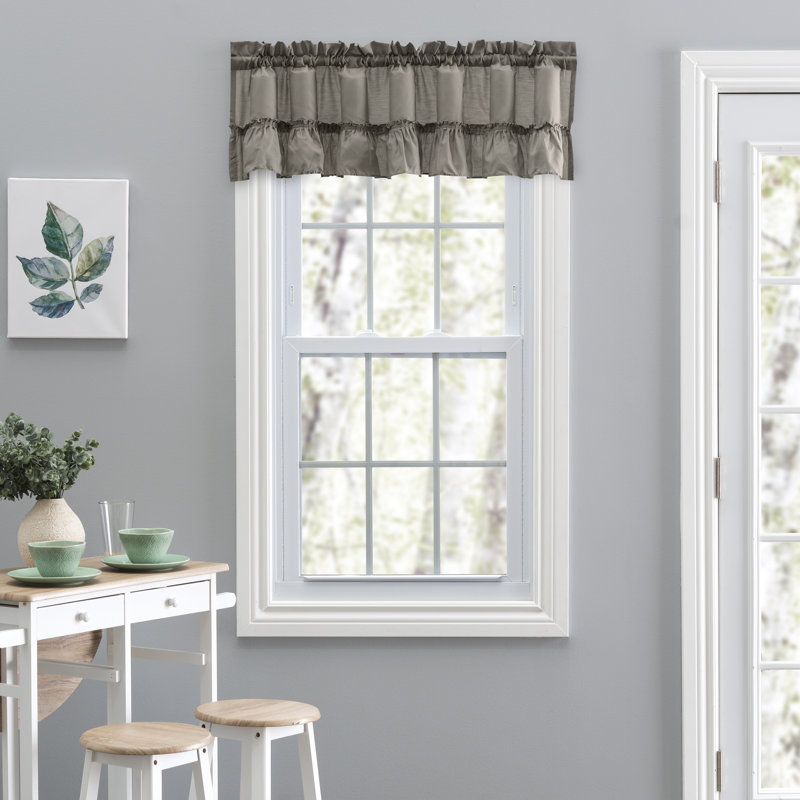 Ellis Ruffled Window Valance, Gray
