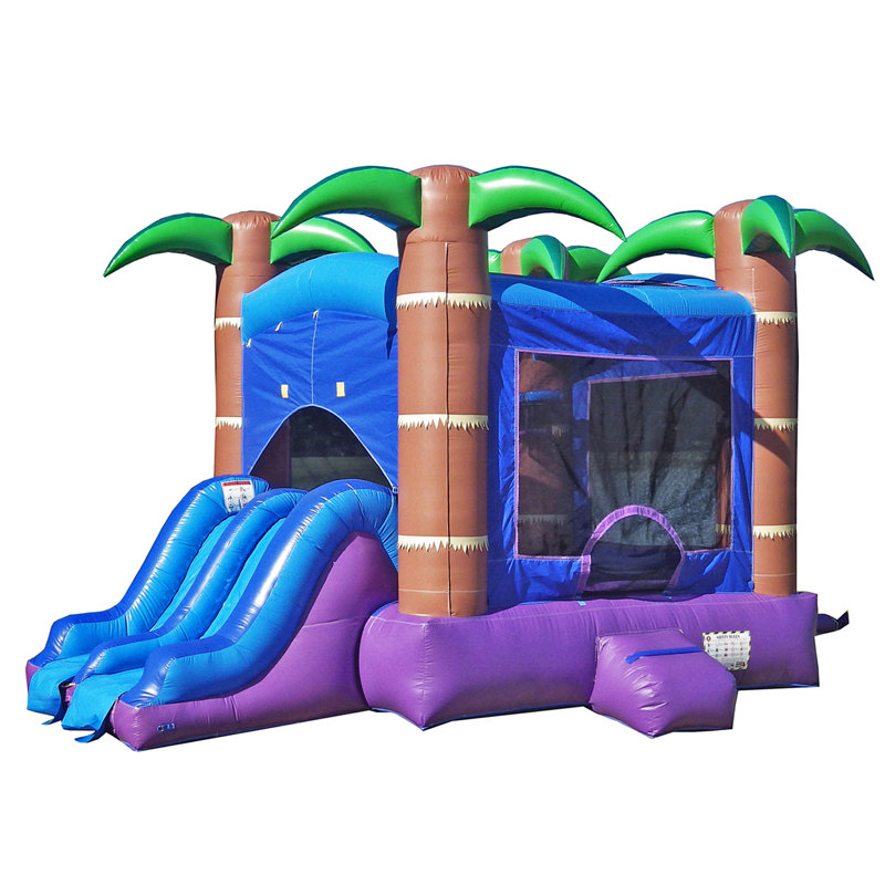 Château gonflable HeroKiddo Forêt Enchantée de 5,2 m (17 pi) de qualité commerciale avec glissade, aire de jeux gonflable humide et sèche avec souffleur