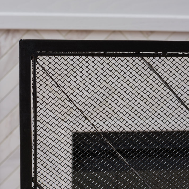 Dama Chevron Iron Fireplace Screen