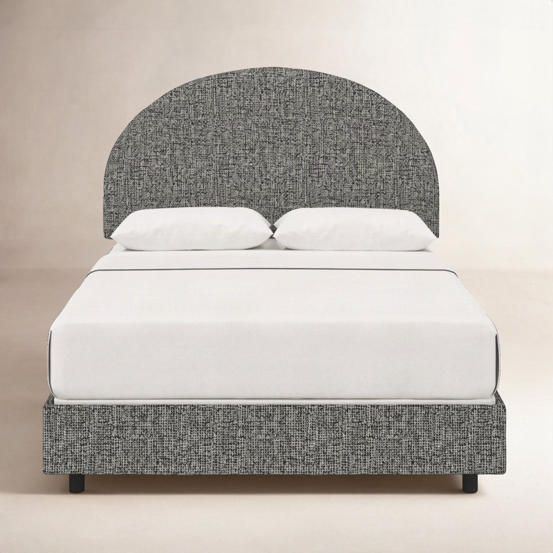 Aidy Upholstered Standard Bed, California King, Modern Pepper Tweed
