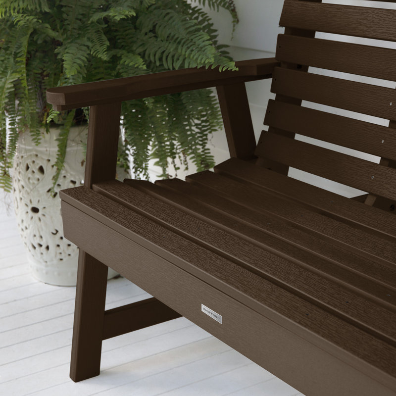 Banc de jardin en plastique Midwest, H 32 po x l 52 po x P 25 po, Gland de chêne vieilli