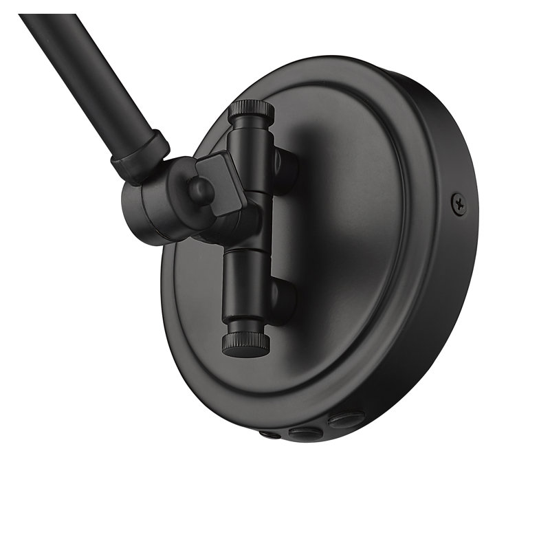 Xaine Steel Swing Arm Sconce, Matte Black, Matte Black