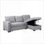 Canapé modulaire | Lit simple escamotable avec méridienne avec rangement | Pour petits invités | Gris clair | Lin-1047097309