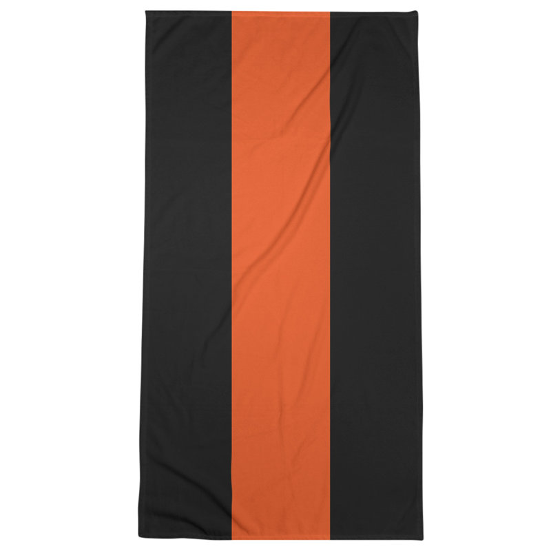 Bath Towel, Black/Orange
