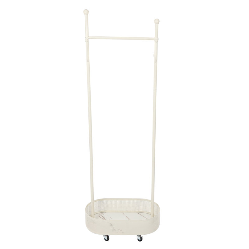 23.6'' W Rolling Clothing Rack, White