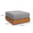Tahoe Outdoor Patio Acacia Wood Ottoman In Natural Light Gray
