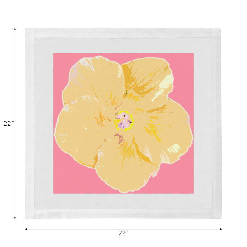 Hibiscus Cotton Blend Square Napkins, Pink