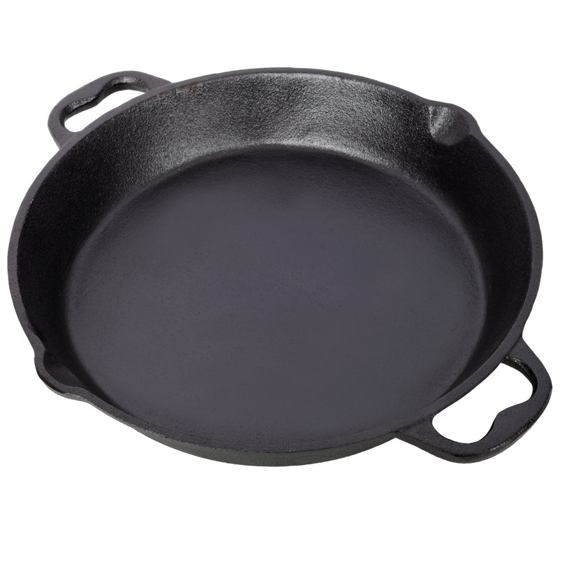 Cast Iron Skillet, Pre-seasoned Black Cookware With Dual Handles – For Home/camping/tailgating, Stovetop/oven/induction Compatible, Even Heating, No Hot Spots, Durable Iron Construction