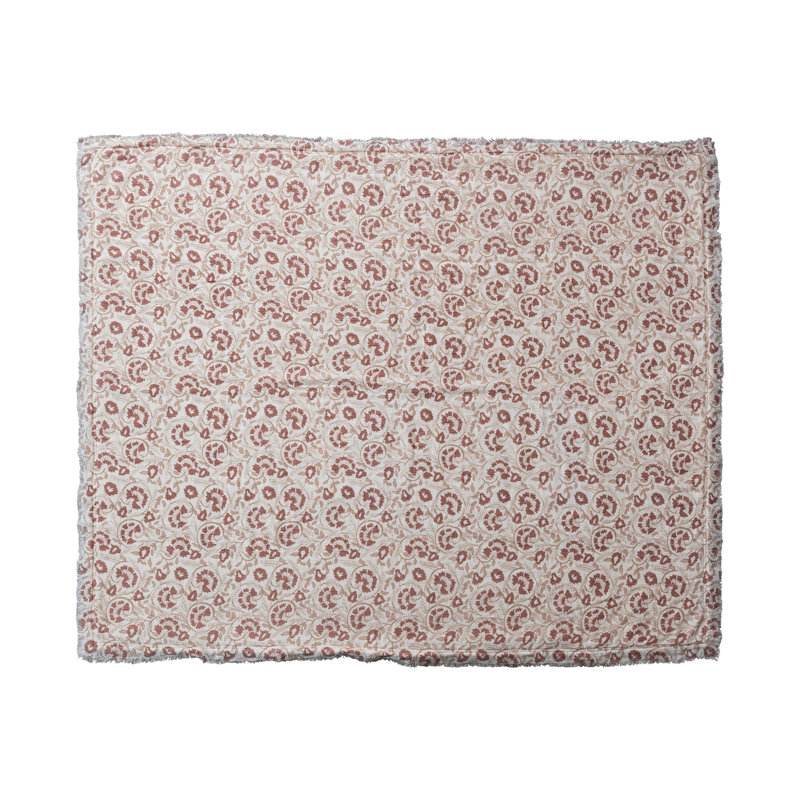 Jeté en coton tissé et sherpa