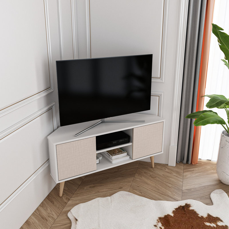 Ibarra TV Stand for TVs up to 51", White/Natural
