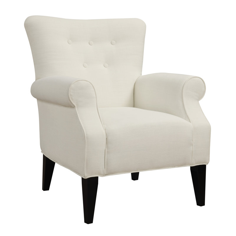 Euart 76.2Cm Wide Tufted Polyester Armchair, Cream Polyester