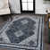 Dalyan Geometric Medallions Machine-Washable Navy/Light Gray Rug