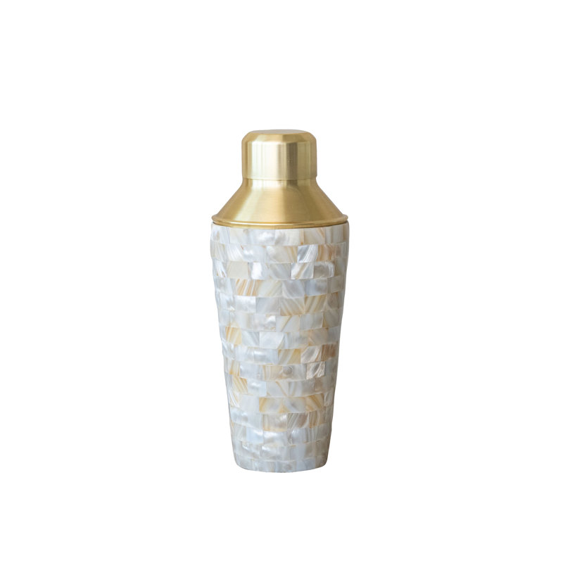 Shaker à cocktail en acier inoxydable et nacre