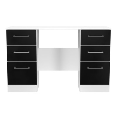 Taimi Double Pedestal Desk IN Black Matt