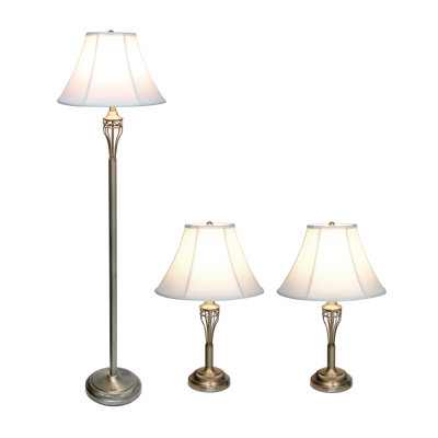 Ensemble de lampes sur pied et de table 3 pièces Yerby