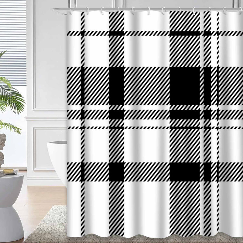 Rideau de douche Tartan, L 72 po x l 84 po