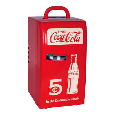 Coca-Cola Classic 4L Mini Fridge with 12V DC and 110V AC Cords, Portable  Cooler for Snacks, Drinks, Cosmetics