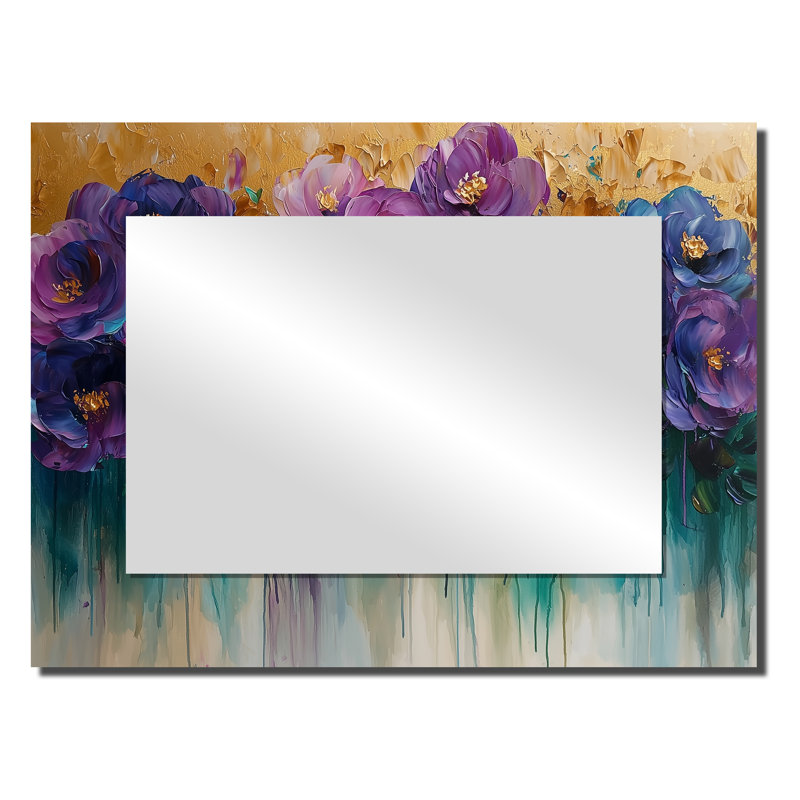 Miroir d'appoint mural Fantasy Field - Roses, 24 po x 32 po