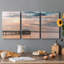 Harbour Sunset - Toile tendue avec châssis de qualité supérieure - Prêt à être accroché-1886268149