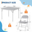 Ensemble de table et de chaises pliantes pour enfants pour la salle à manger, l'artisanat, la salle de classe et l'intérieur / extérieur-1252036764