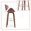 Tabouret de bar Mid-Century moderne avec dossier courbé en bois et siège rembourré, ensemble de 1-1279997171