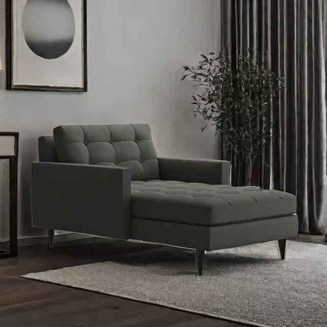 Chaise longue simple, élégante, décontractée, confortable, Gris foncé