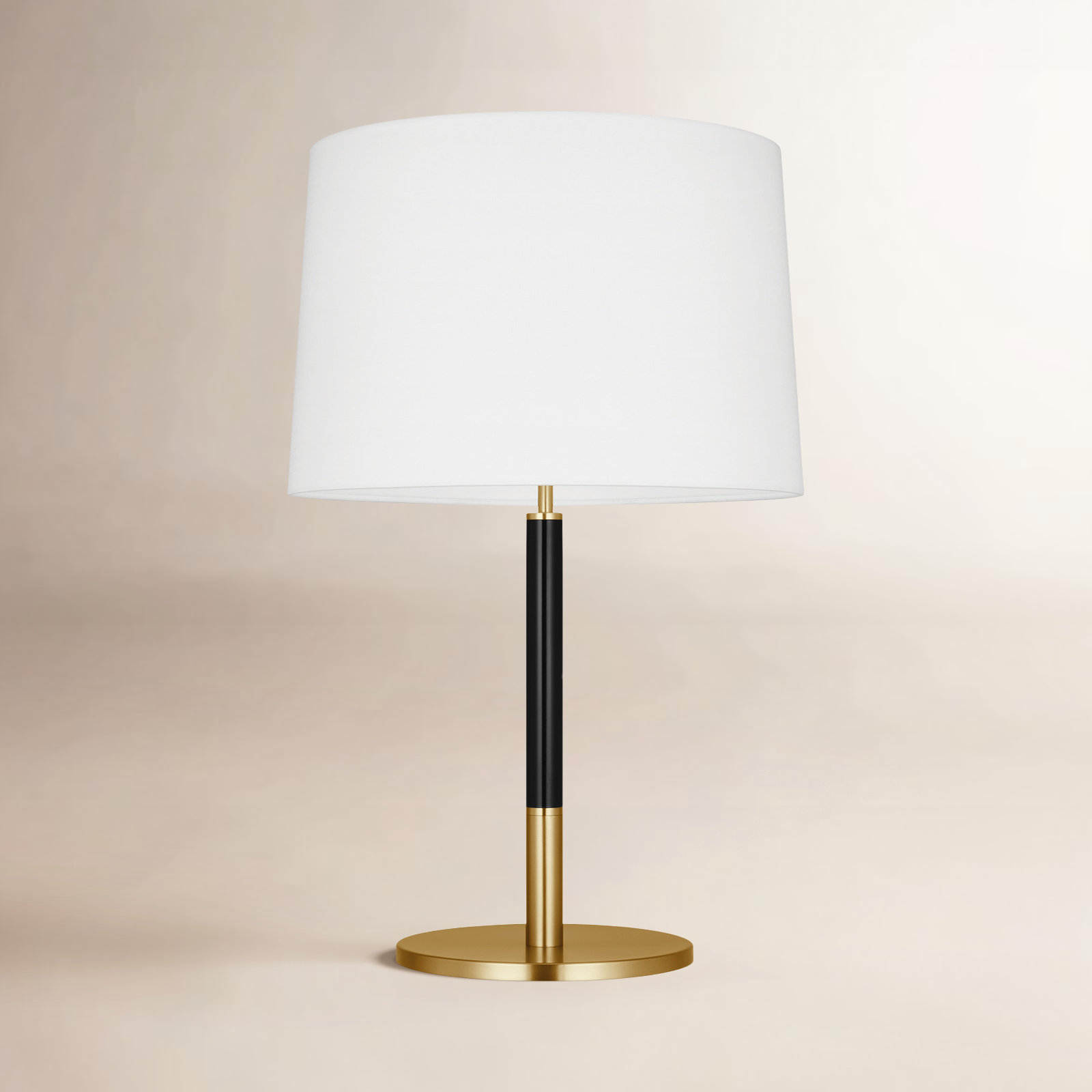 Metal Table Lamp, Burnished Brass Black