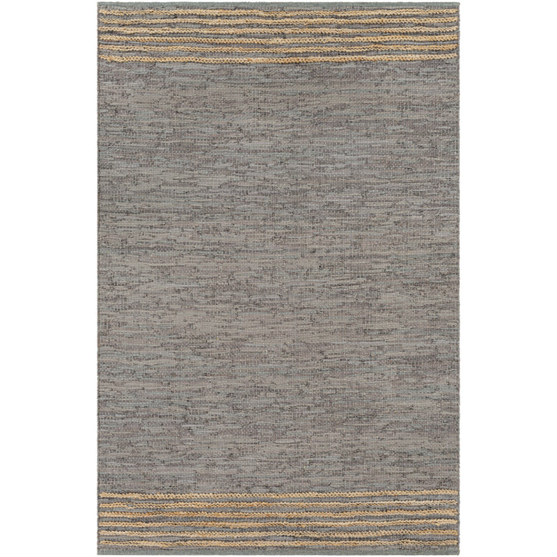 Laymoune Leather Striped Indoor Rug, Rectangle 5' x 7'6"