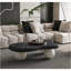 Table basse de 40 pouces en forme de nuage avec 3 pieds sphériques pour le salon, pieds noirs et pieds blancs-130622881-130622882-130622885