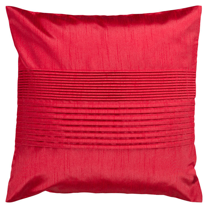 Pleats Pillow Cover, 22" x 22", Bright Red