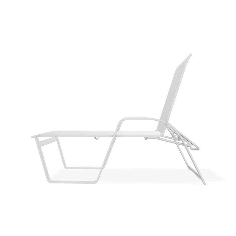 Chaise longue empilable Aruba II, Blanc, Blanc 6D Sunbrella®