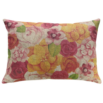 Flowers Linen Throw Pillow