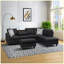 Canapé modulaire en L noir faisant face à la droite avec porte-gobelets intégré, mobilier de salon modulaire