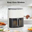 Friteuse à air 12-en-1, compacte et grande 6 pte avec fenêtre de visualisation, rôti, réchauffer, déshydrater, cuire, vapeur-112896303