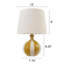 Lampe de table en grès rayé avec abat-jour en lin
