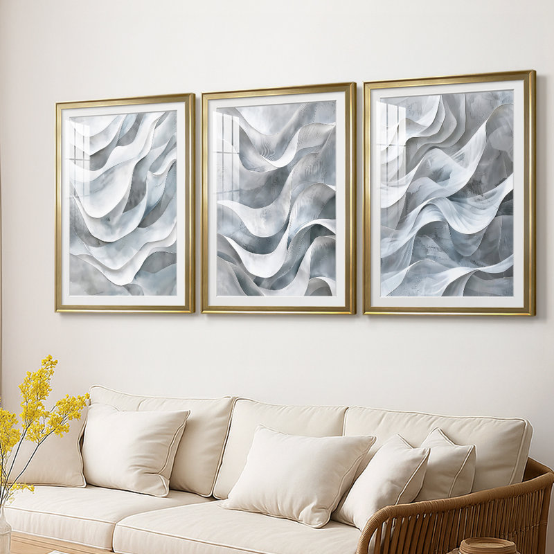 ABSTRACT Series CDLV - Impression sur mesure encadrée de qualité supérieure - 3 pièces