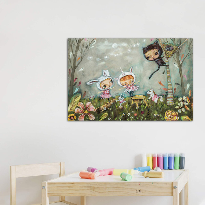«Night Ballet» par Heather Renaux - impression d'art graphique, H 32 po x l 48 po x 1,5 po, Toile tendue, Pas de tapis