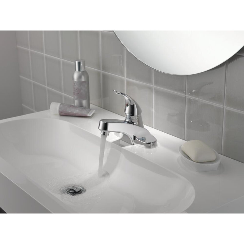 Centerset Single-handle Bathroom Faucet with Drain Assembly, Chrome