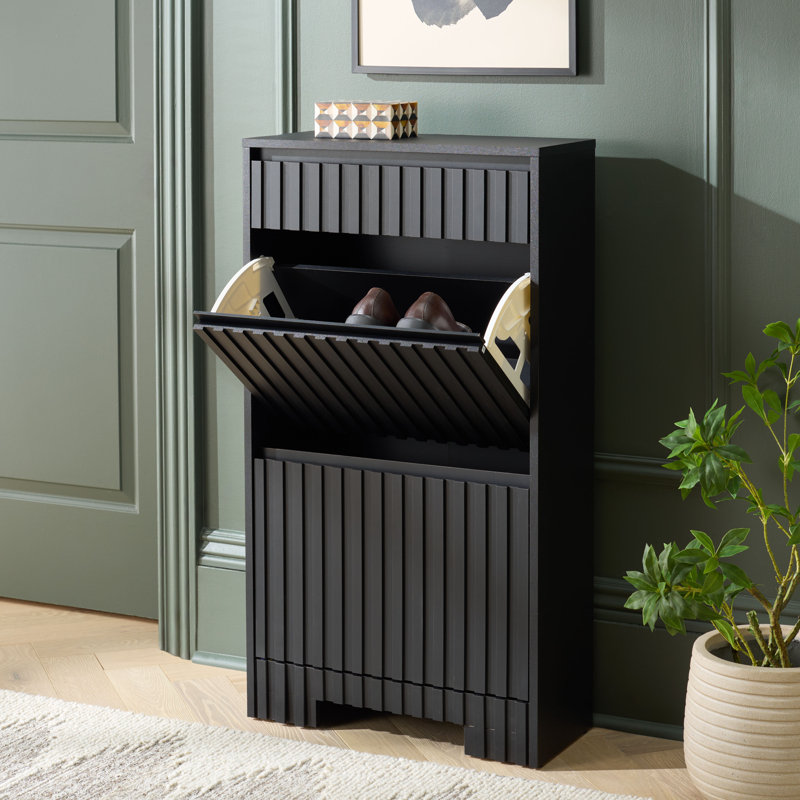 Armoire de rangement pour chaussures Sohan, Noir