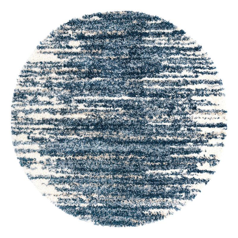 Tapis bleu / blanc Knupp, Rond 7 pi