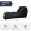 Chaise longue incurvée courbée en similicuir et ergonomique avec housse amovible et lavable, noir-1326238852