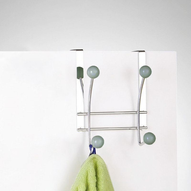 Support à suspendre au-dessus de la porte avec 4 extrémités sphériques, Chrome/Light Grey