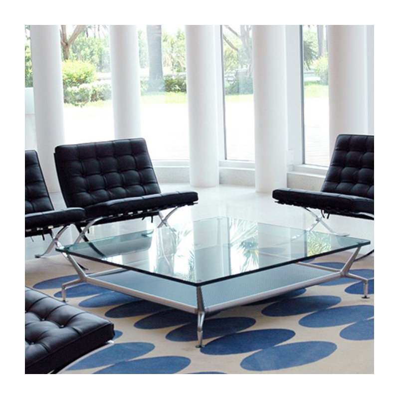 Plateau de table en verre trempé, surface carrée de 36 pouces, bord plat poli, surface transparente de 1/4 pouce d'épaisseur pour le bureau personnel ou les meubles d'extérieur par Fab Glass and Mirror