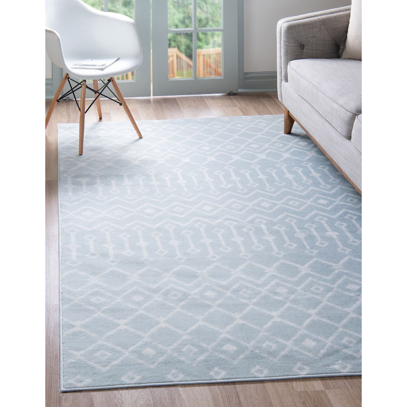 Tapis contemporain Aemtenan couleur ciel, Rectangle 4 pi x 6 pi