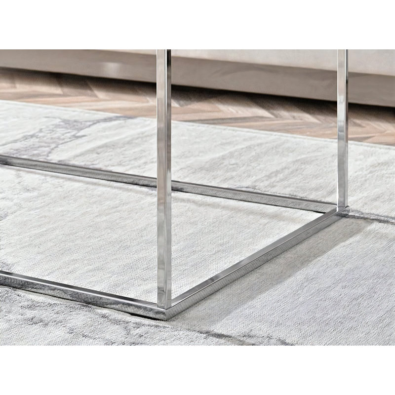 Gatun Frame Coffee Table, Silver, White
